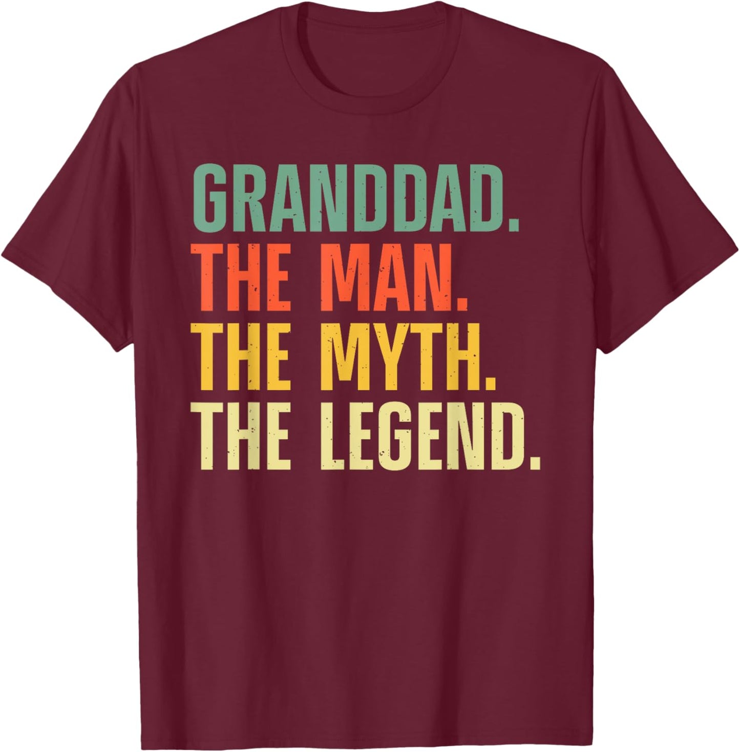 Granddad Art For Grandpa Grandfather From Grandkids Granddad T-Shirt - T-Shirt | Maroon