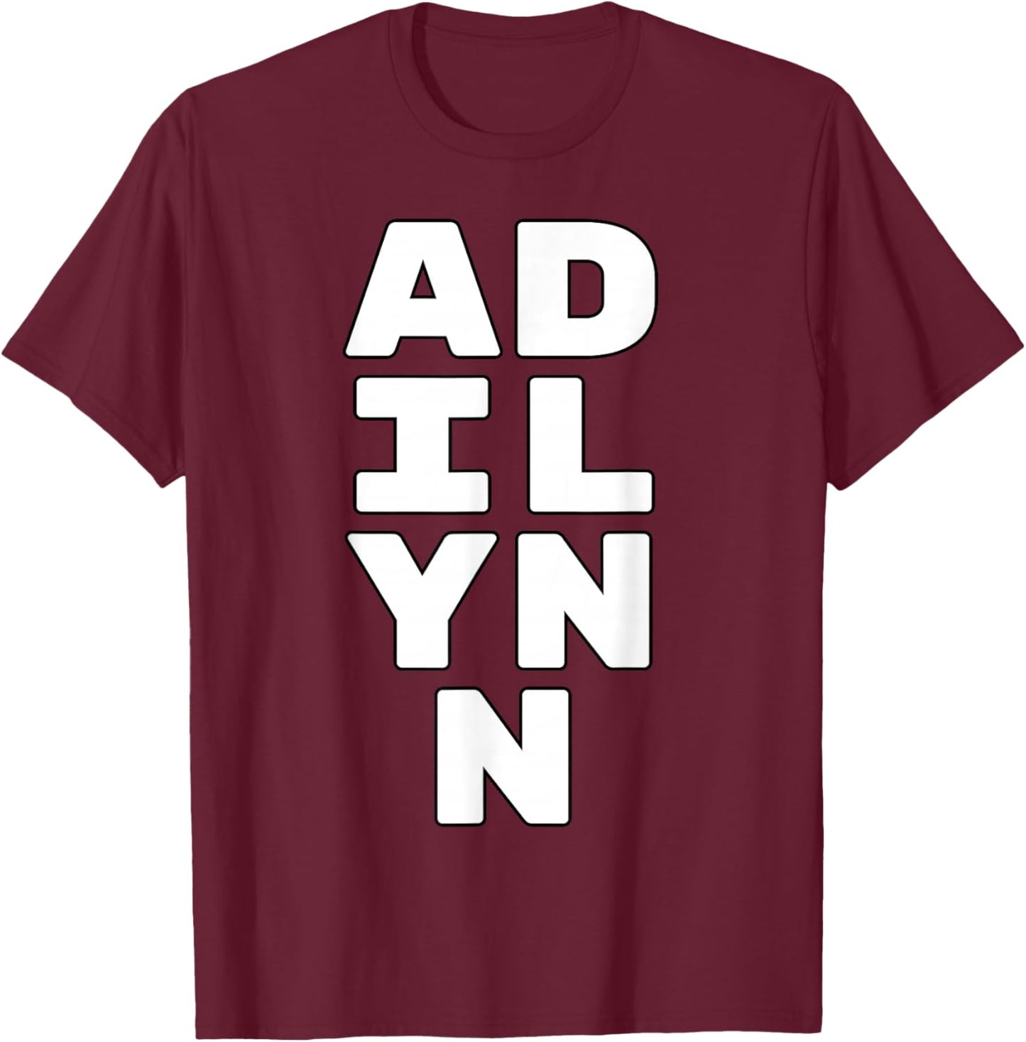 ADILYNN Personalized Retro Girls Custom ADILYNN Name T-Shirt - T-Shirt | Maroon