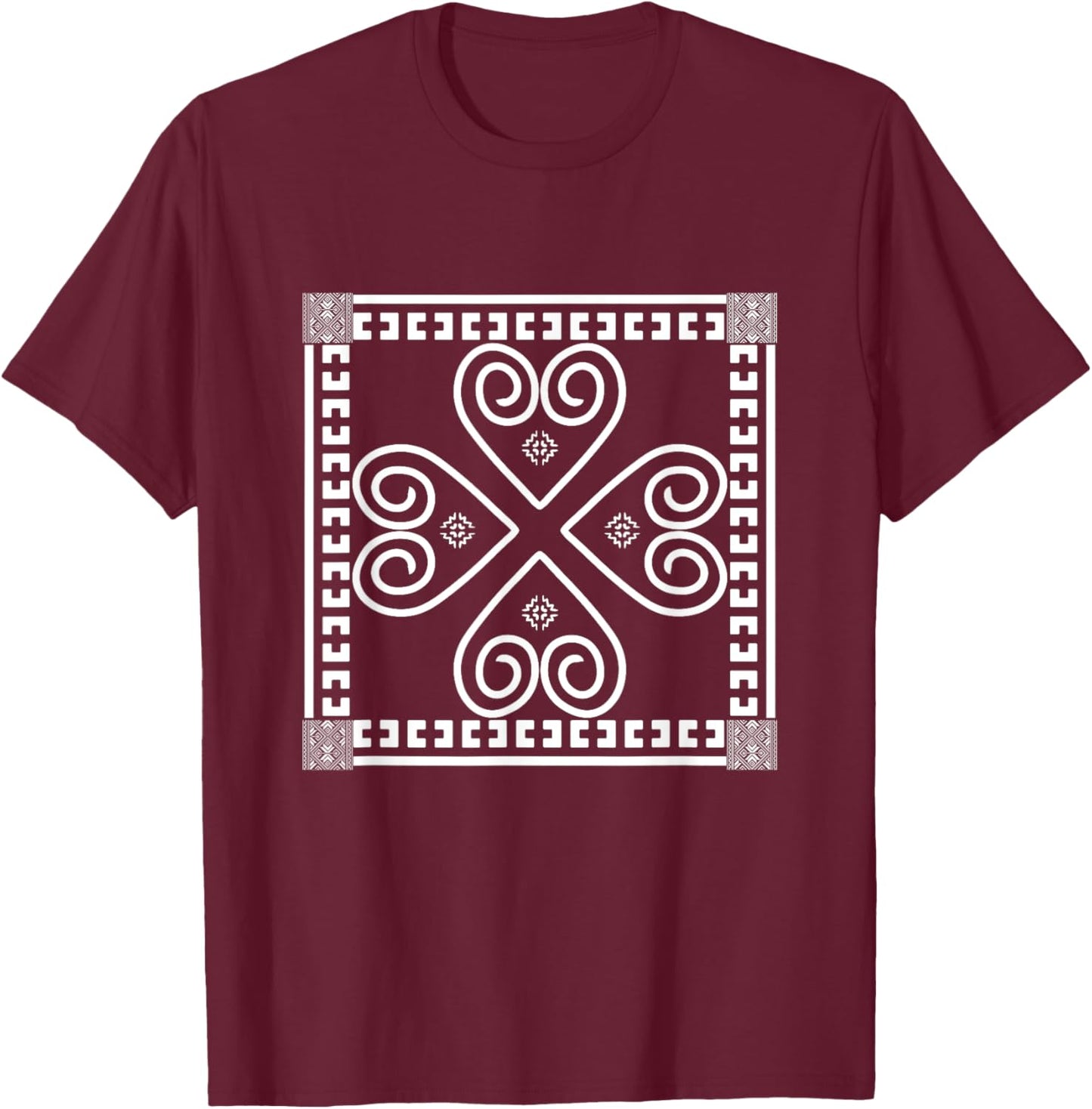 Hmong Miao Hmoob Patterns T-Shirt - T-Shirt | Maroon