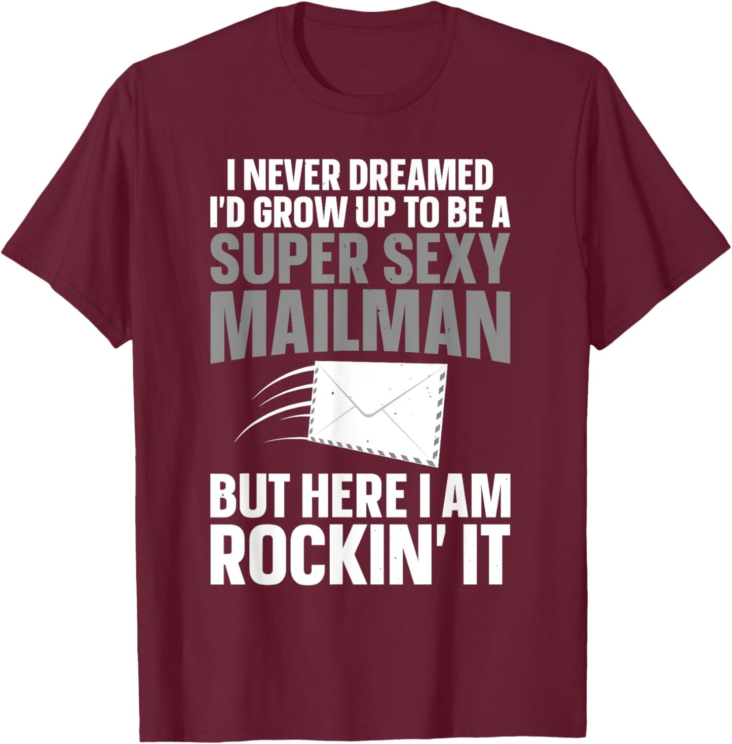 Cool Mailman Art Postal Worker Post Office Mail Man T-Shirt - T-Shirt | Maroon