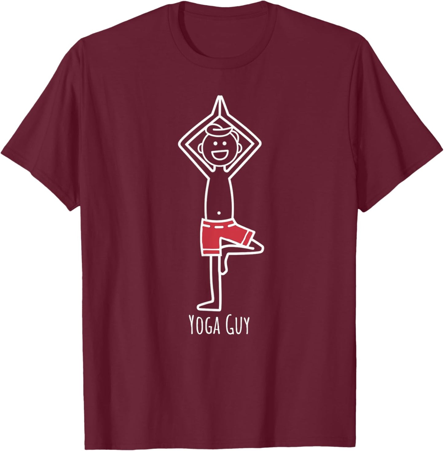 Yoga Guy Namaste meditation clothing Funny Yoga T-Shirt - T-Shirt | Maroon