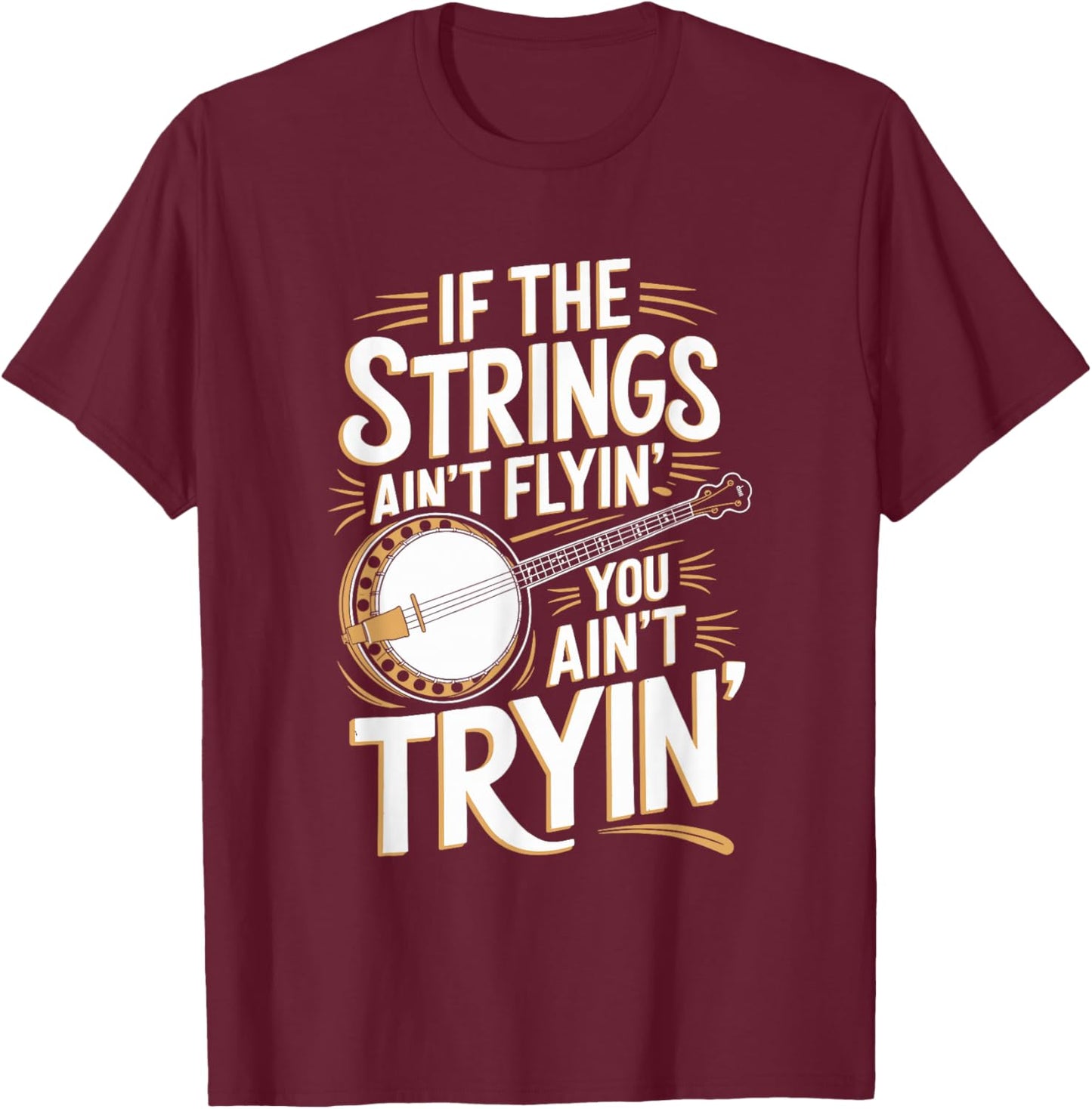 Banjo Fingerpicking - Bluegrass Folk Country Music Banjo T-Shirt - T-Shirt | Maroon