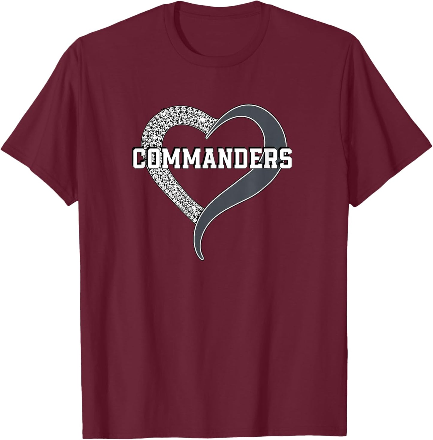 Commanders Washington County Diamond Heart HS T-Shirt - T-Shirt | Maroon