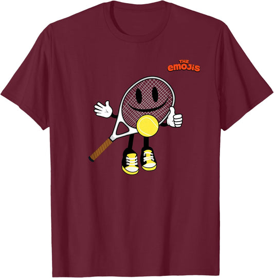 Emoji Tennis Racket Sports Thumb Up T-Shirt - T-Shirt | Maroon