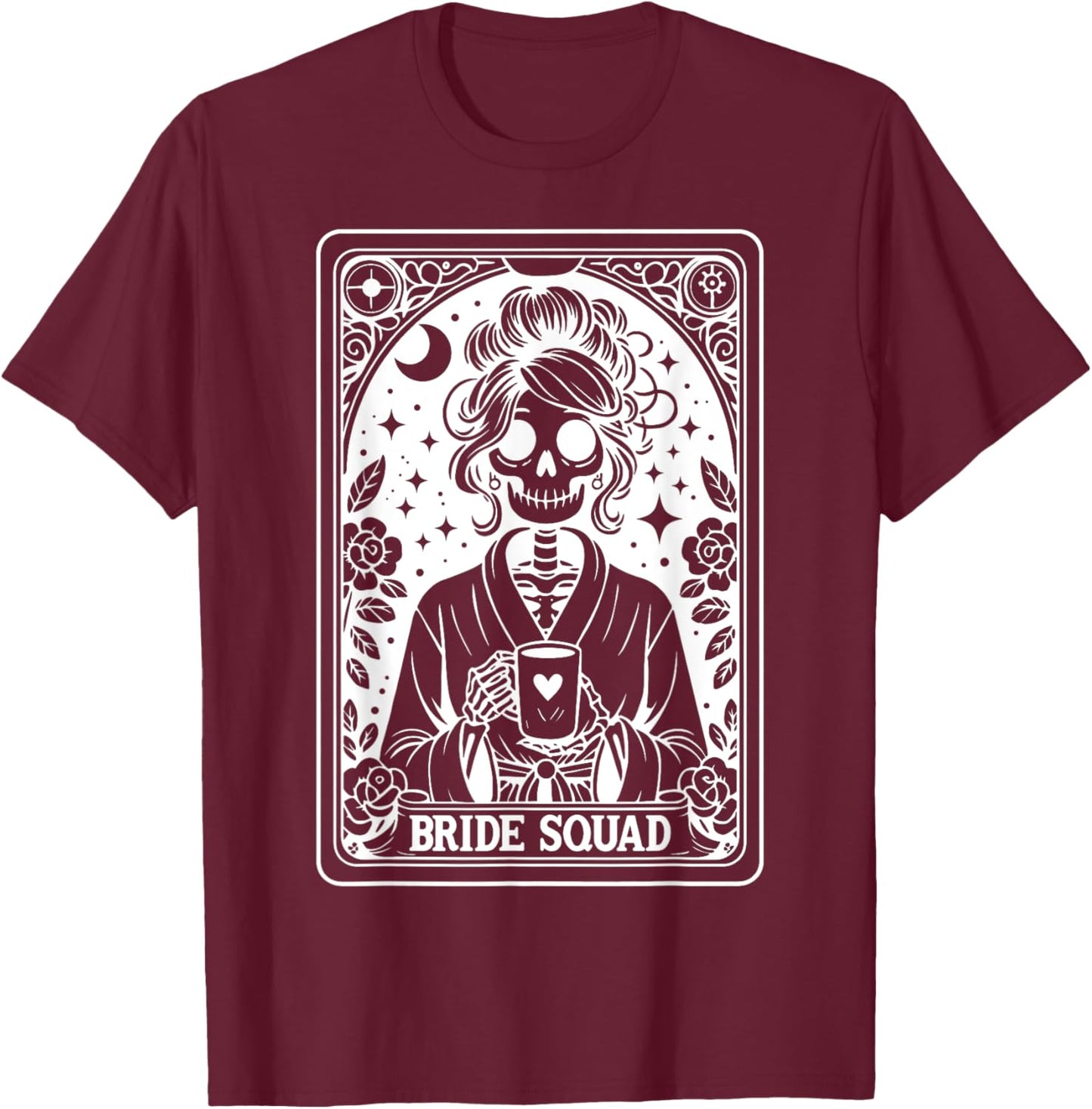 Bride Squad Tarot Card Bride Coven Gothic Bachelorette T-Shirt - T-Shirt | Maroon