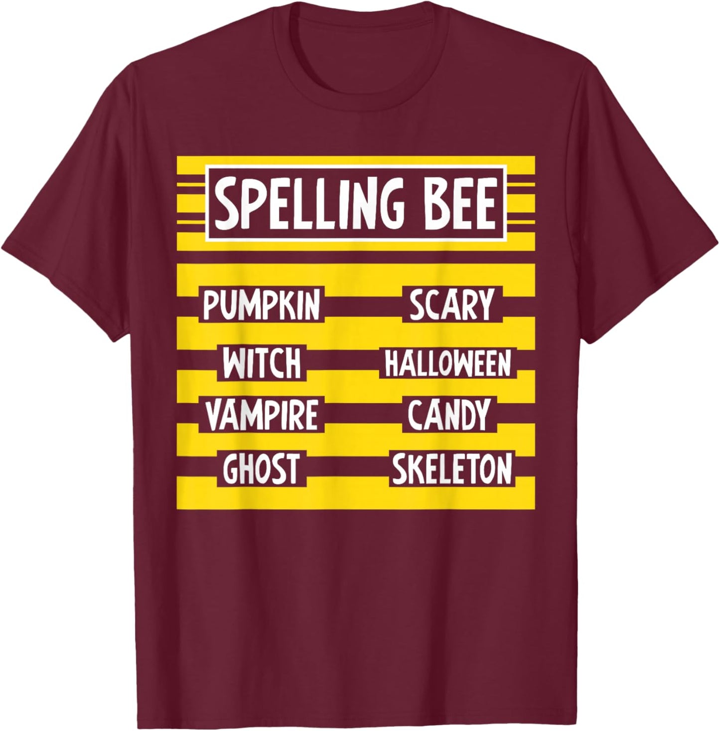 Spelling Bee Shirt Funny Pun Halloween Costume For Teachers T-Shirt - T-Shirt | Maroon
