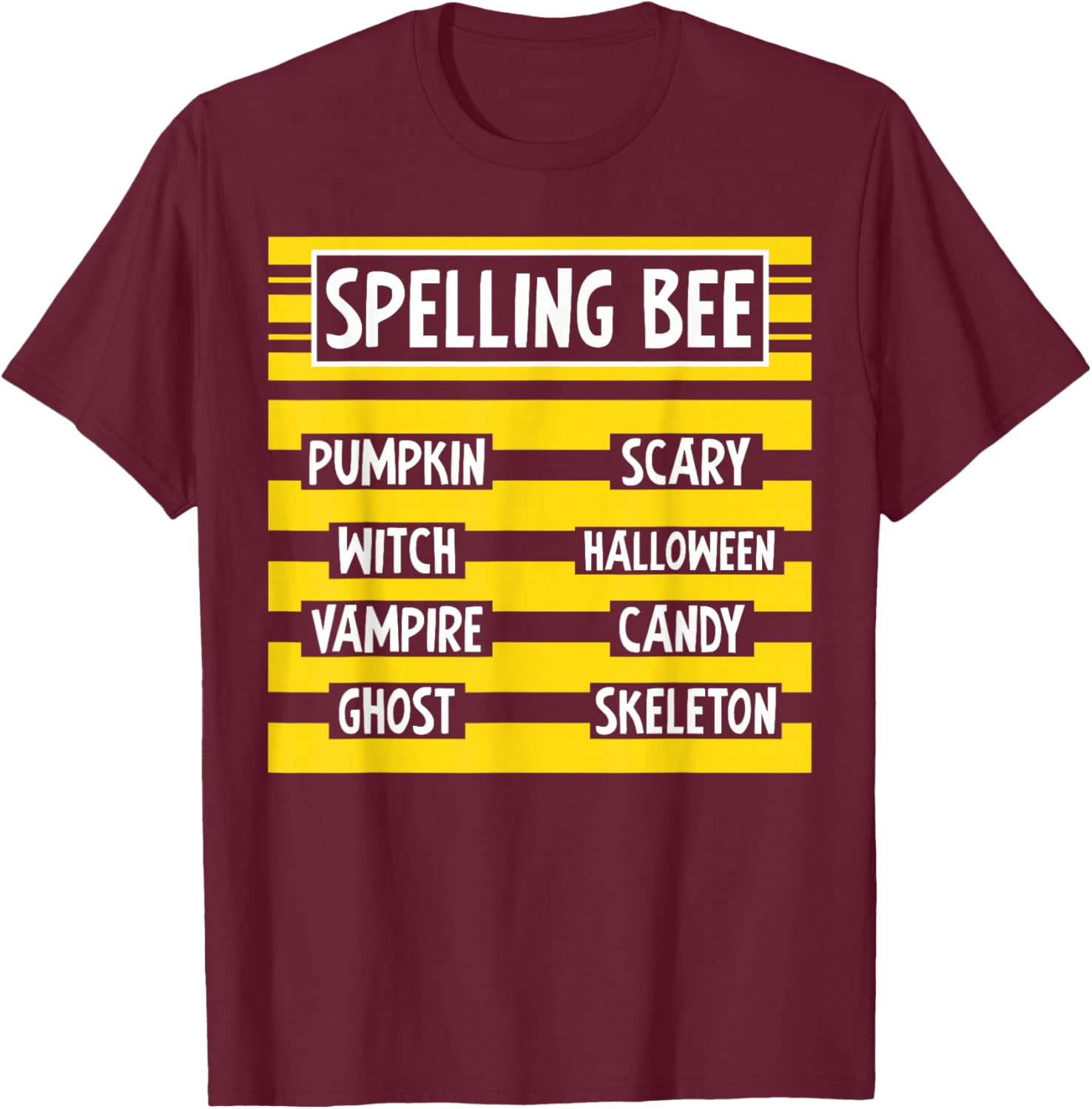 Spelling Bee Shirt Funny Pun Halloween Costume For Teachers T-Shirt - T-Shirt | Maroon