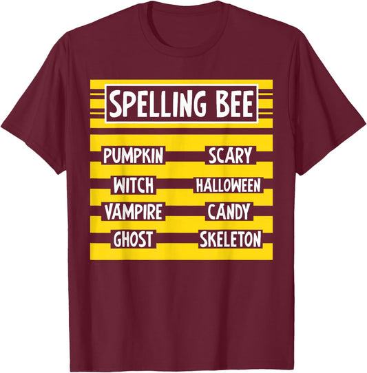 Spelling Bee Shirt Funny Pun Halloween Costume For Teachers T-Shirt - T-Shirt | Maroon