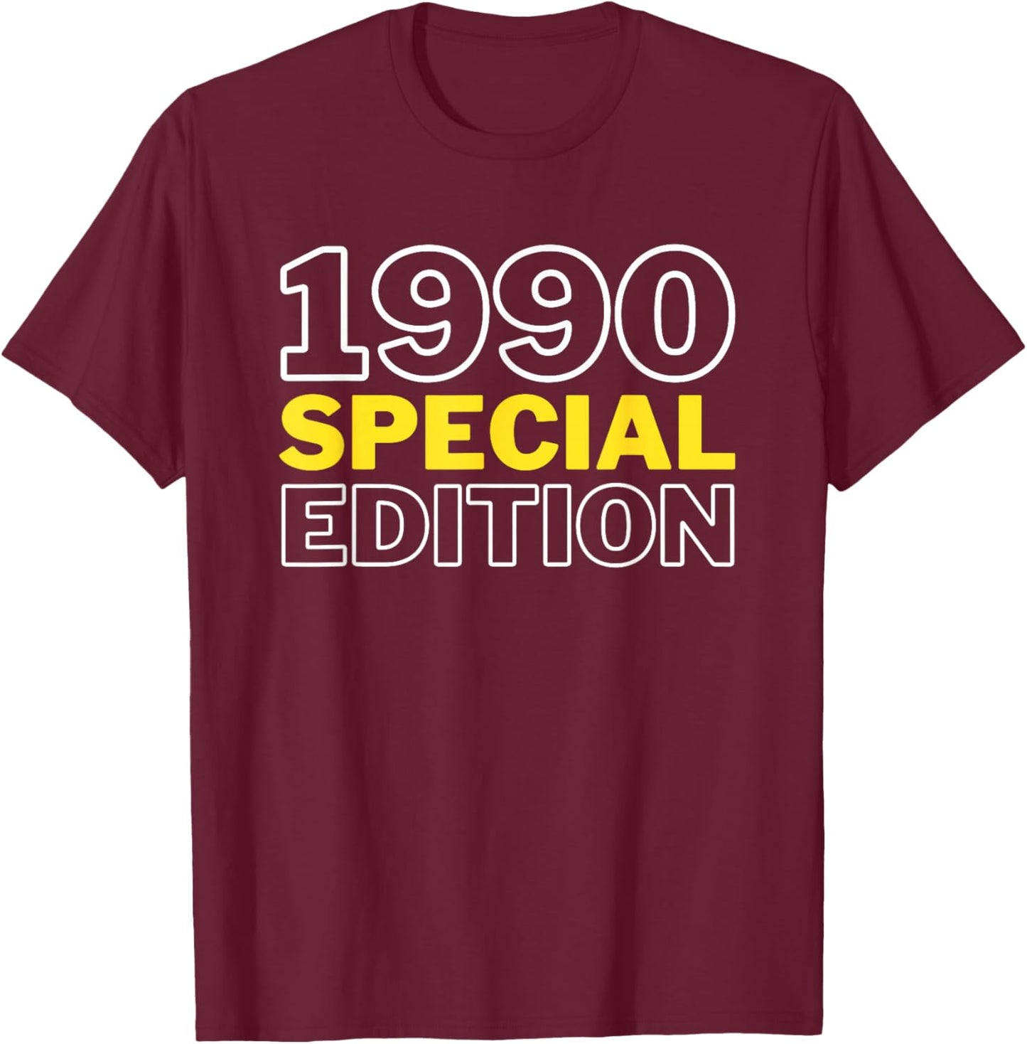 Year Of Birth 1990 Birthday Design Vintage Born In 1990 T-Shirt - T-Shirt | Maroon