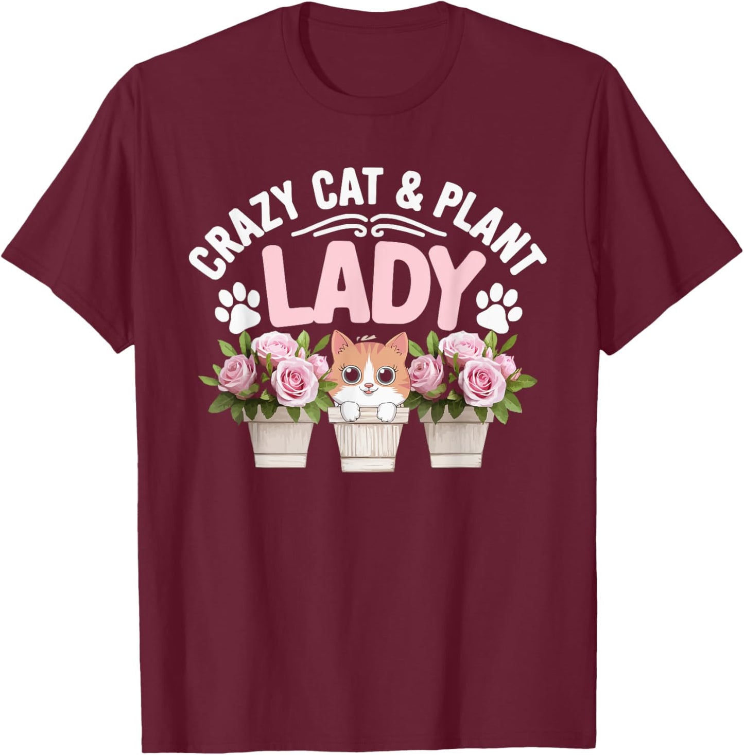 Gardening Cat Kitty Meow Animal Pet Garden Lover Gardener T-Shirt - T-Shirt | Maroon