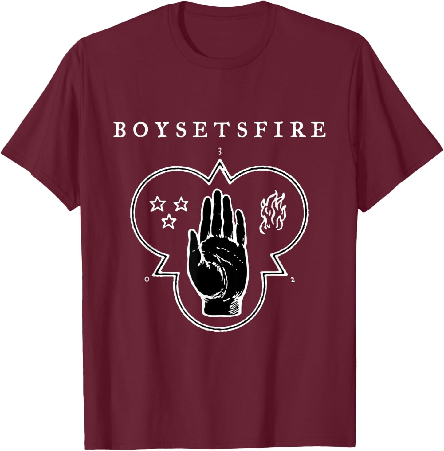 Boysetsfire Adults & Kids Band , Black, Small, Short Sleeve, Cotton Blend, , Modern Band T-Shirt - T-Shirt | Maroon