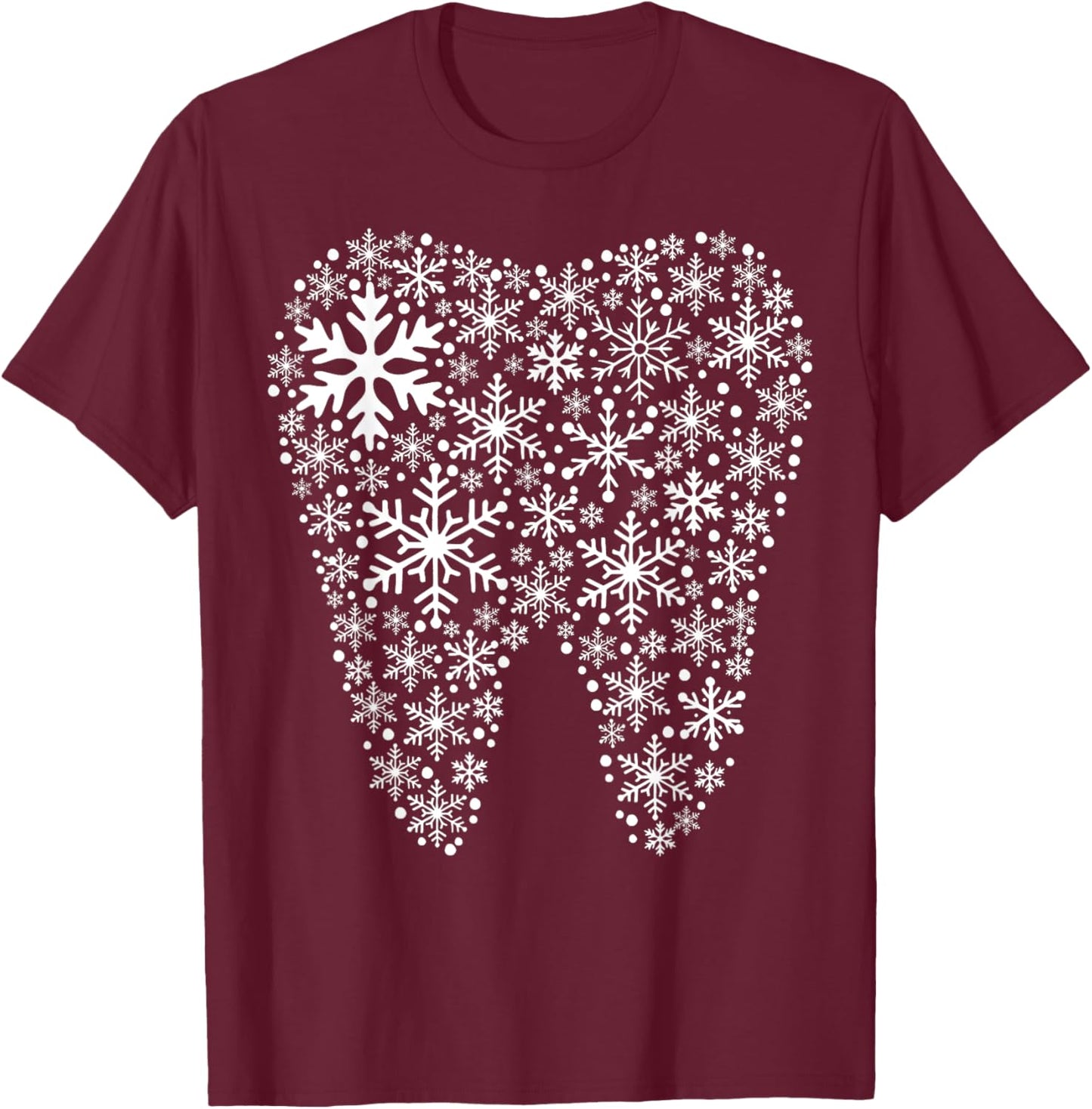 Dental Squad Christmas Snowflake Tooth Dental Assistant T-Shirt - T-Shirt | Maroon