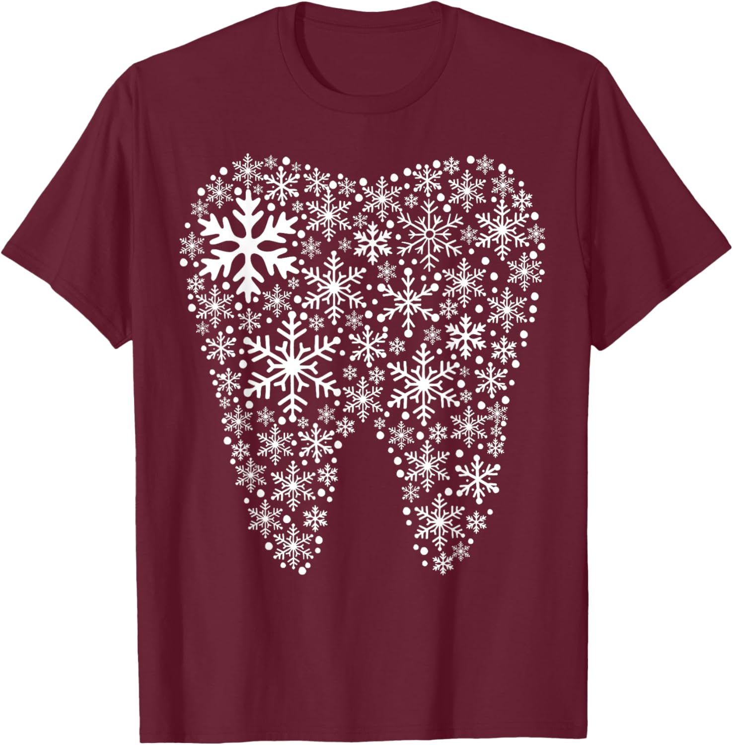 Dental Squad Christmas Snowflake Tooth Dental Assistant T-Shirt - T-Shirt | Maroon