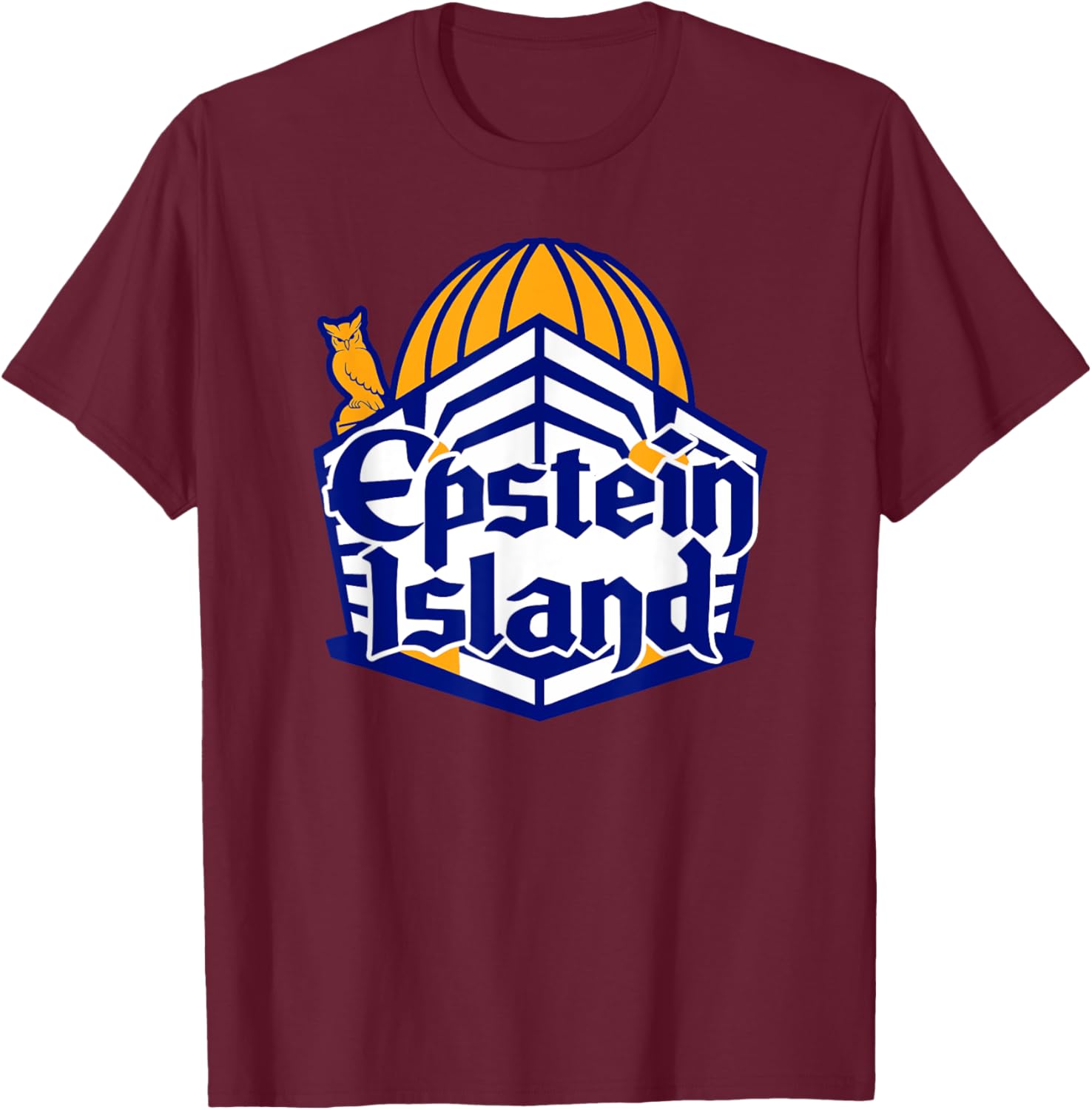 EPSTEIN ISLAND vacation temple castle spring summer break T-Shirt - T-Shirt | Maroon