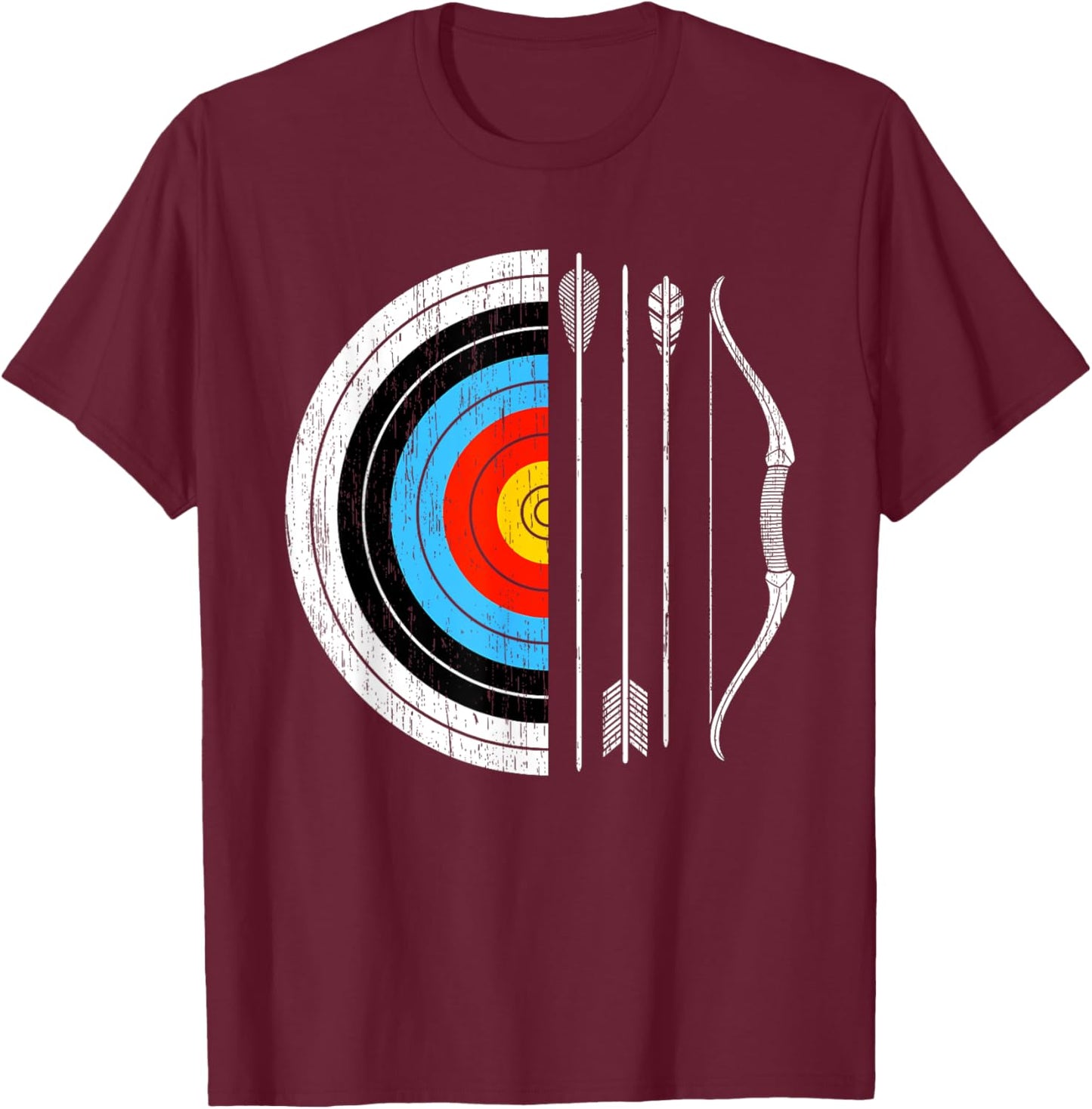 Vintage Archery With Bow Funny Classic Archers Bowman Outfit T-Shirt - T-Shirt | Maroon