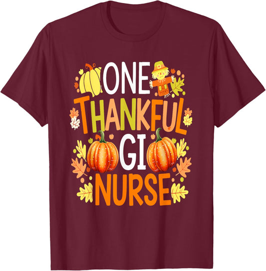 Gastro One Thankful Gastroenterology Gi Nurse Thanksgiving T-Shirt - T-Shirt | Maroon
