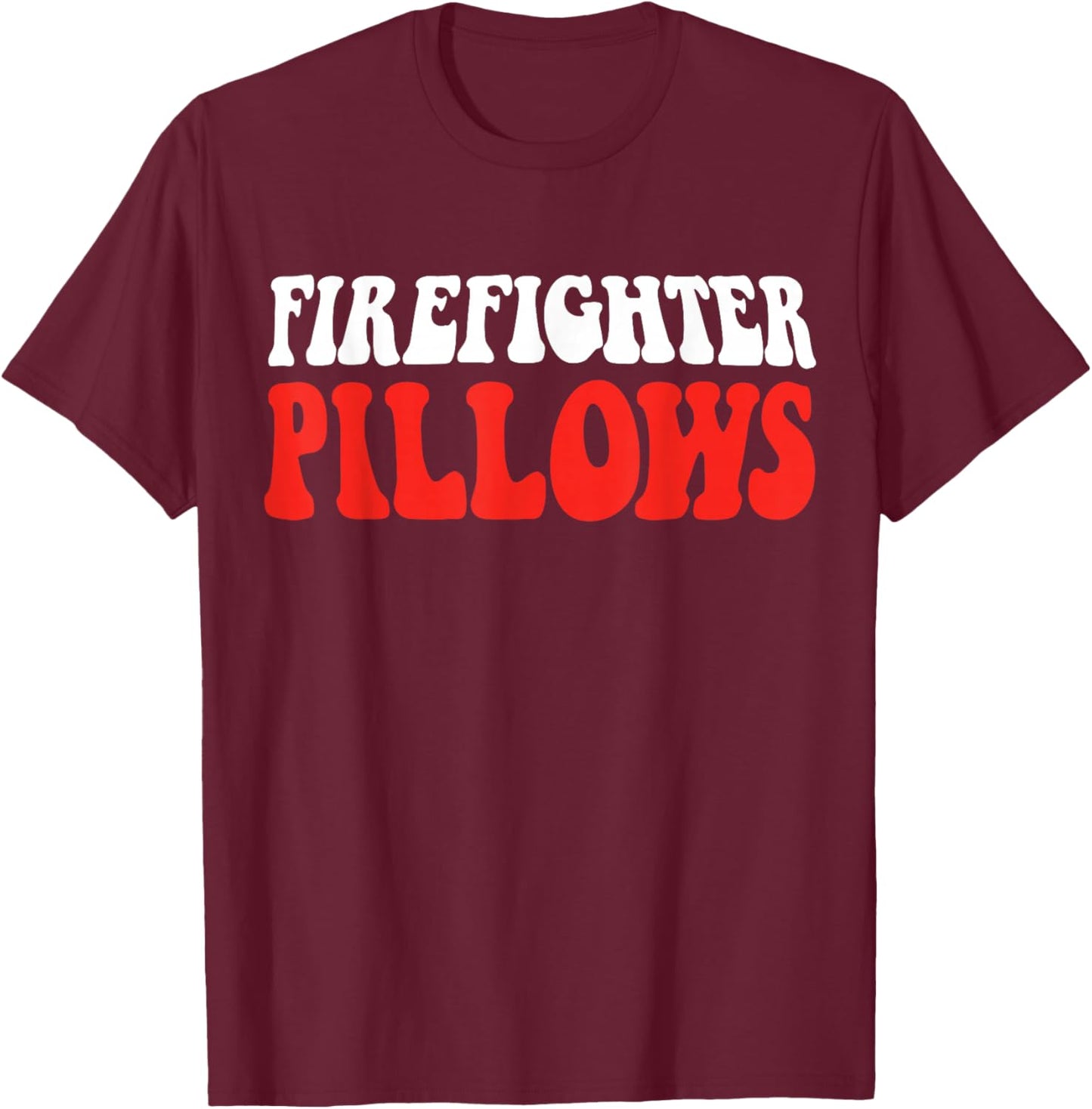 Firefighter Pillows Retro - Black, - Small T-Shirt - T-Shirt | Maroon