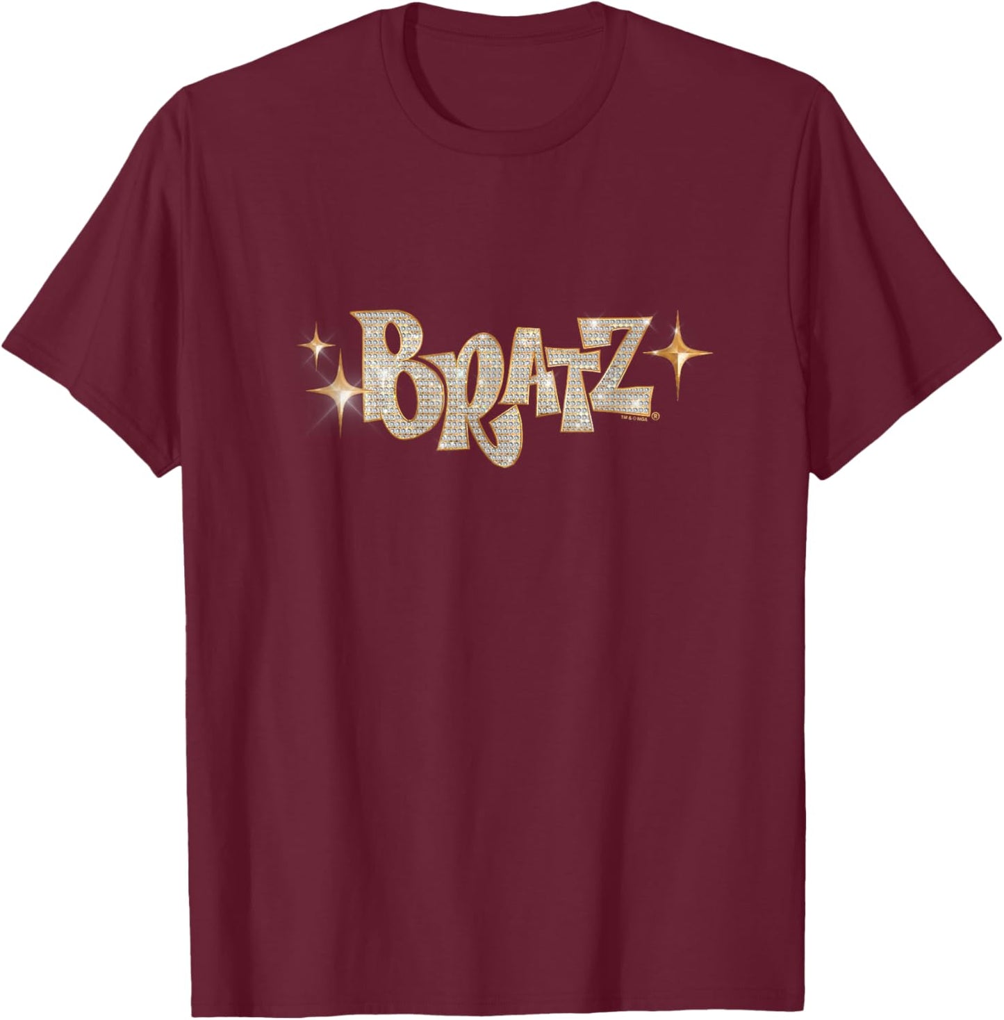 Bratz Classic Logo Bling Vintage T-Shirt - T-Shirt | Maroon