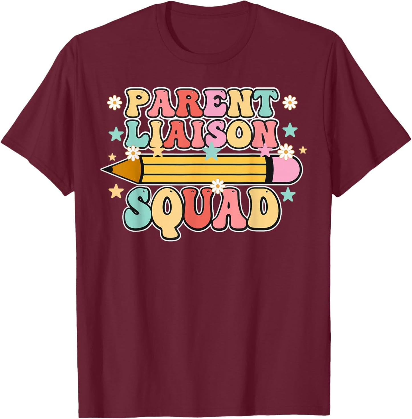 School Parent Liaison Squad Retro Back to School T-Shirt - T-Shirt | Maroon