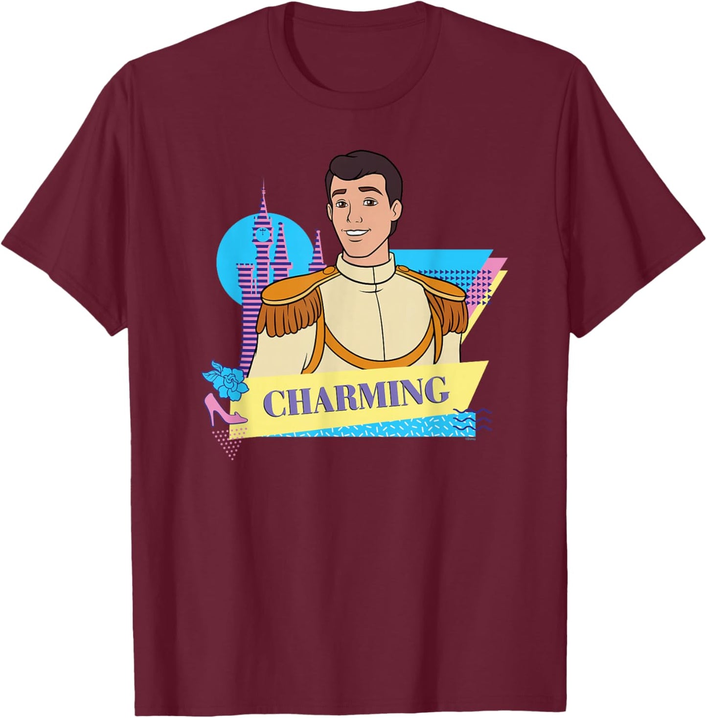 Disney Cinderella Retro Couples Matching Prince Charming T-Shirt - T-Shirt | Maroon