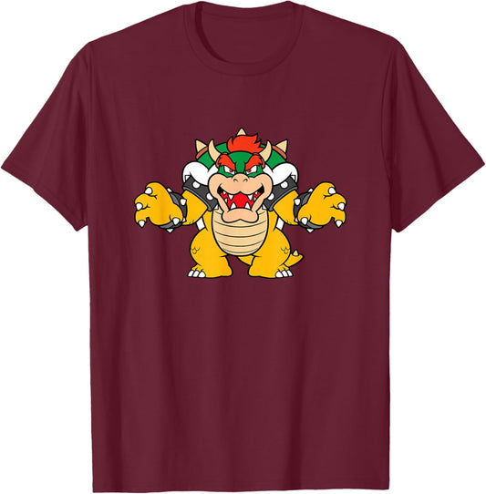 Super Mario Bros Bowser King Koopa Attack T-Shirt - T-Shirt | Maroon