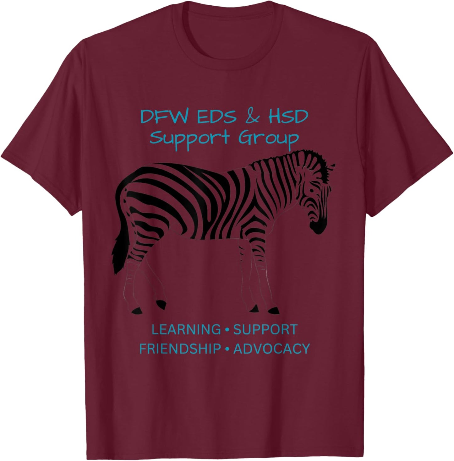DFW EDS & HSD Support Group Logo Wear T-Shirt - T-Shirt | Maroon