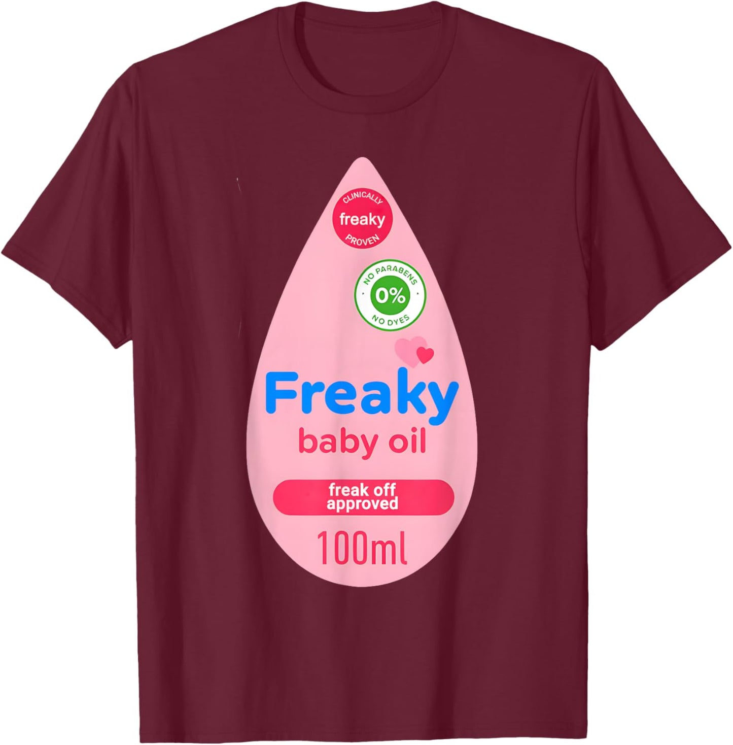 Baby Oil Bottle Halloween Costume Funny Women Men Halloween T-Shirt - T-Shirt | Maroon