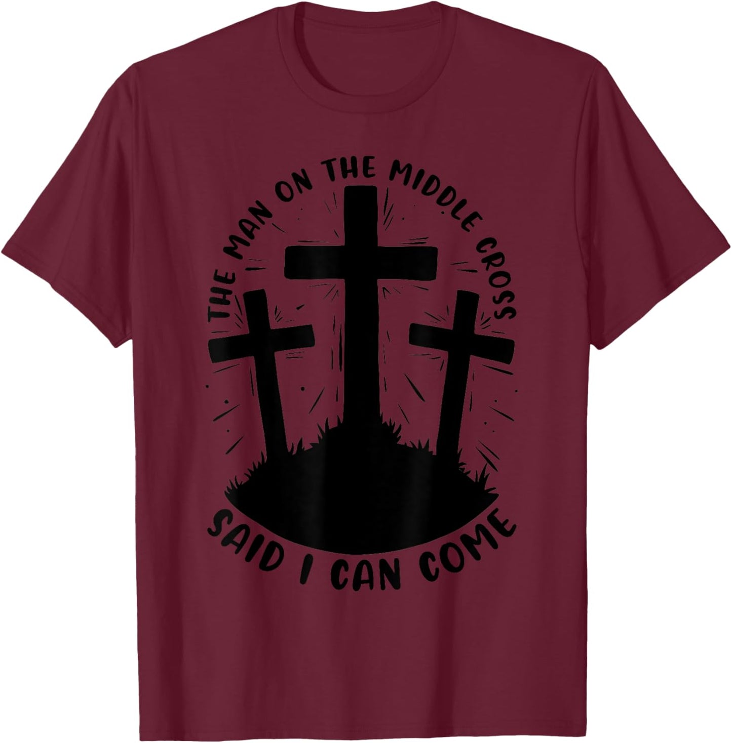 Christian Bible Verse Jesus God Christian Cross T-Shirt - T-Shirt | Maroon