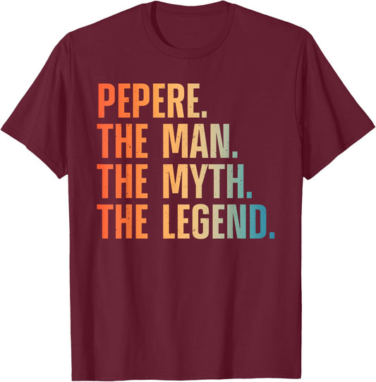 Pepere Design For Grandpa Grandfather From Grandkids Pepere T-Shirt - T-Shirt | Maroon