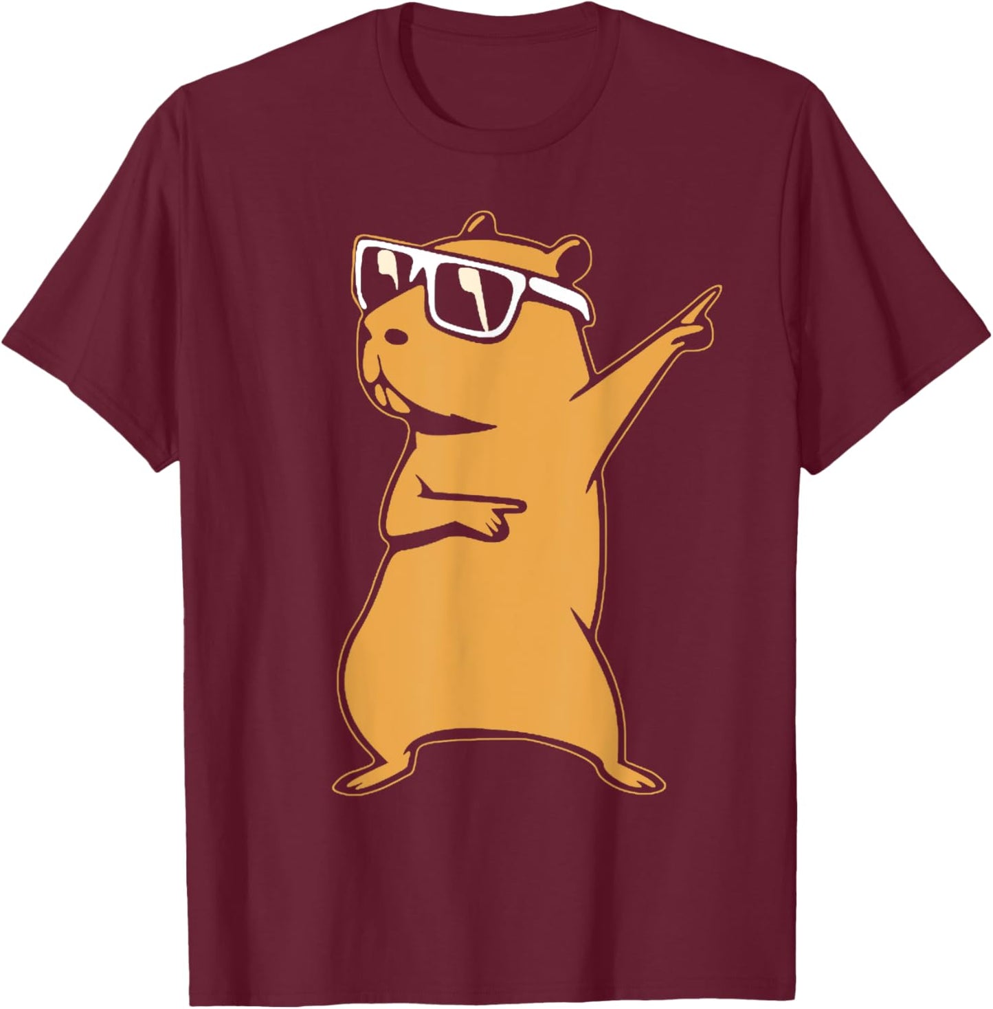 Funny Capybara Dance Challenge Dancing Capy Women Men Kids T-Shirt - T-Shirt | Maroon