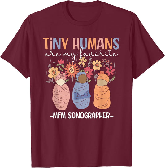 Best MFM Sonographer Maternal Fetal Medicine Sonographer T-Shirt - T-Shirt | Maroon