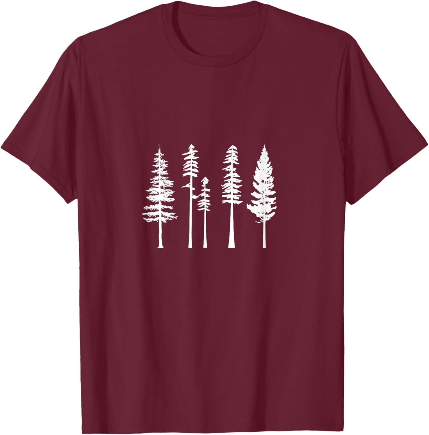 Pine Tree , Evergreen Forest , Nature Lover T-Shirt - T-Shirt | Maroon
