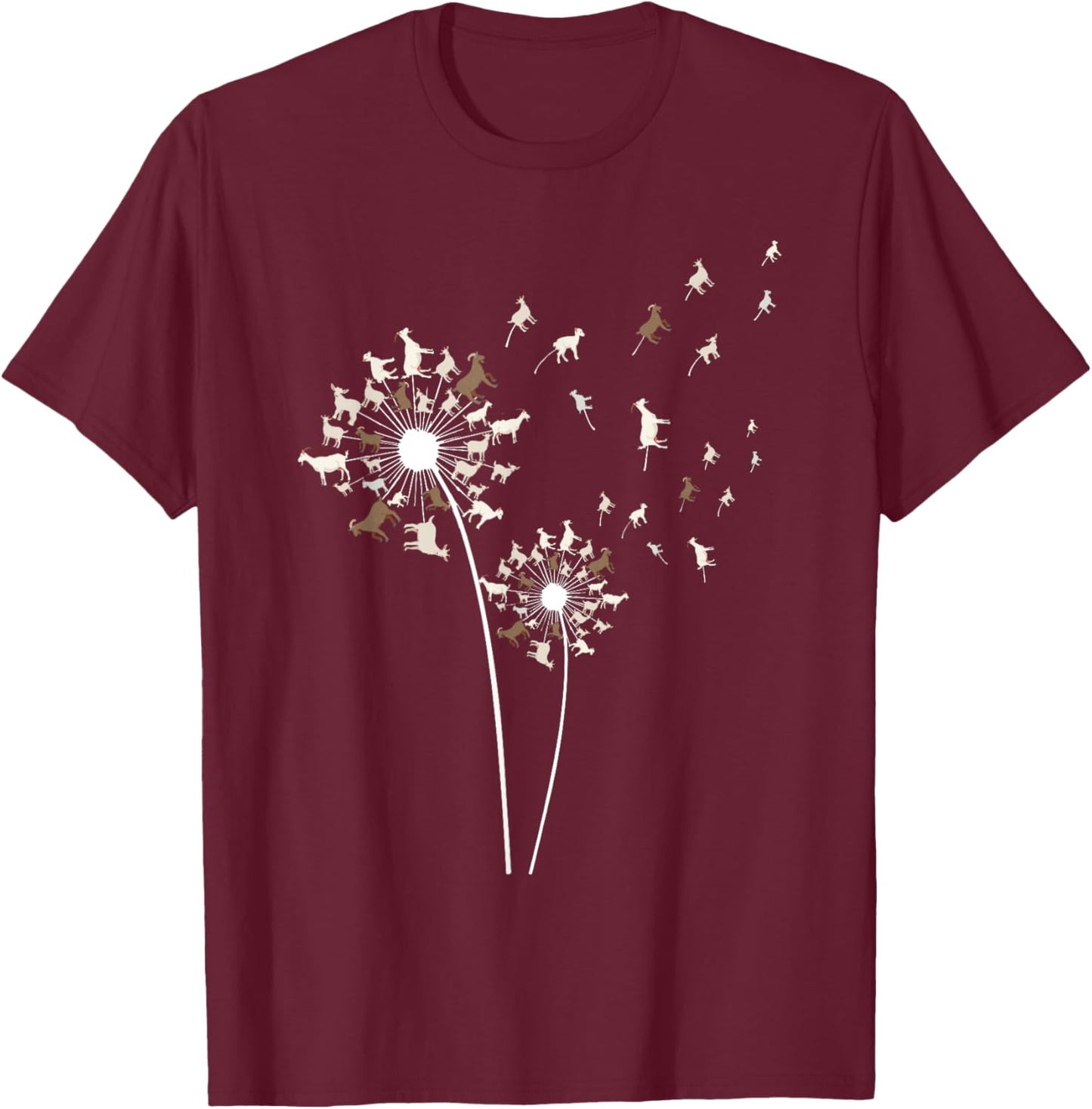 Cute Goat Design Women Farmer Domestic Goat Lovers T-Shirt - T-Shirt | Maroon