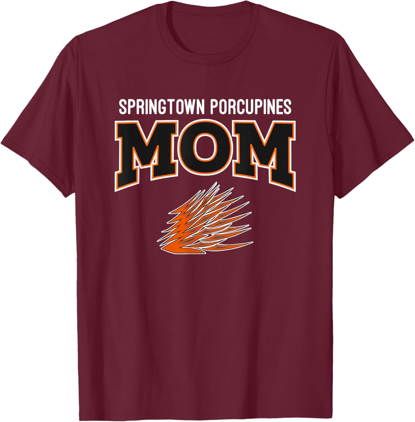 Springtown Porcupines Logo Mom HS T-Shirt - T-Shirt | Maroon