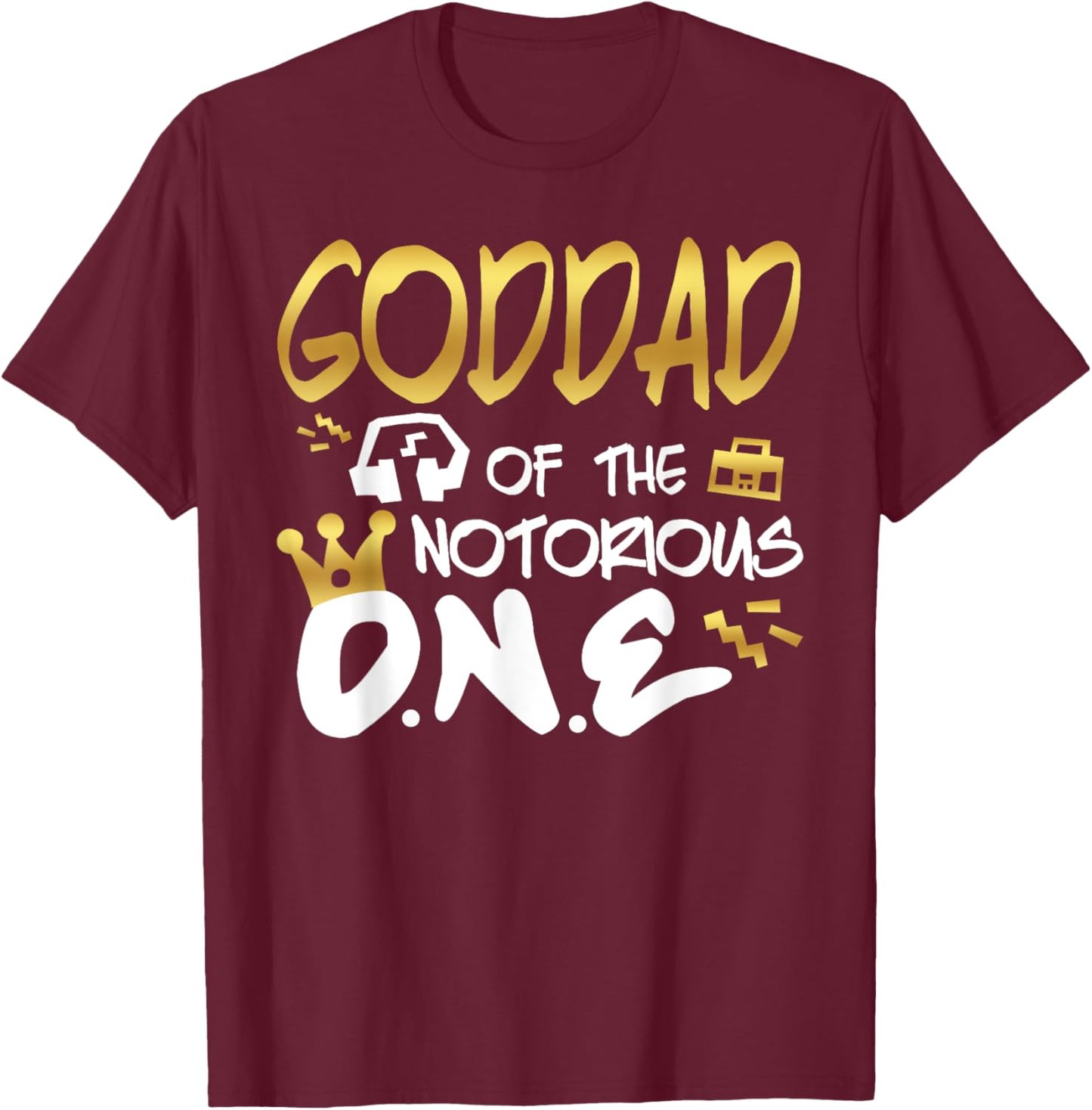 Goddad Of The Notorious One Old School 1st Hip Hop Birthday T-Shirt - T-Shirt | Maroon
