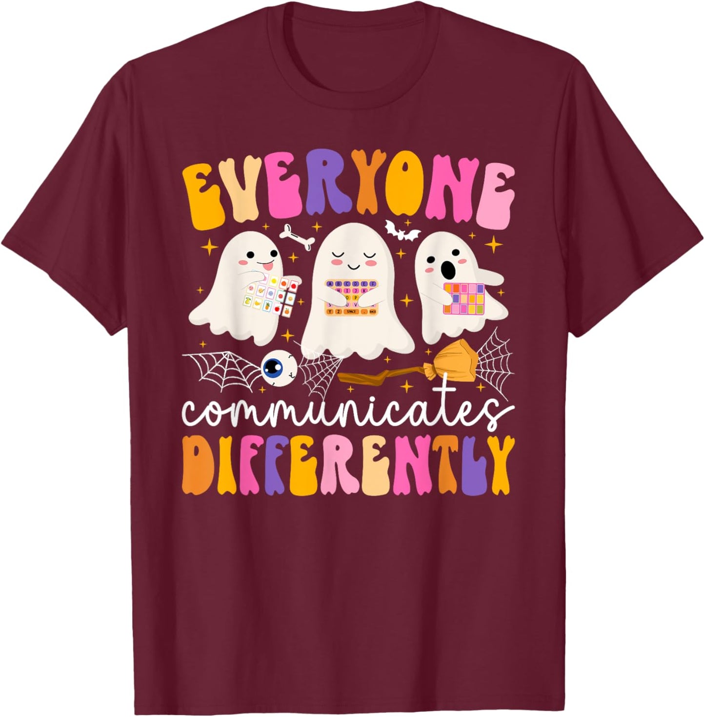 Spooky ABA Therapist Halloween Applied Behavior Analysis T-Shirt - T-Shirt | Maroon