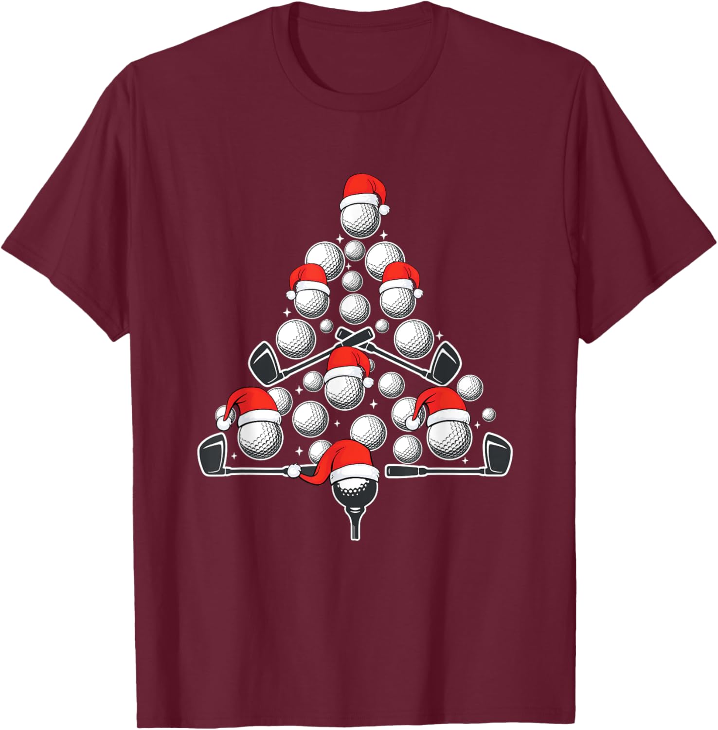 Golf Xmas Tree Ornaments Golf Player Golfing Christmas Golf T-Shirt - T-Shirt | Maroon