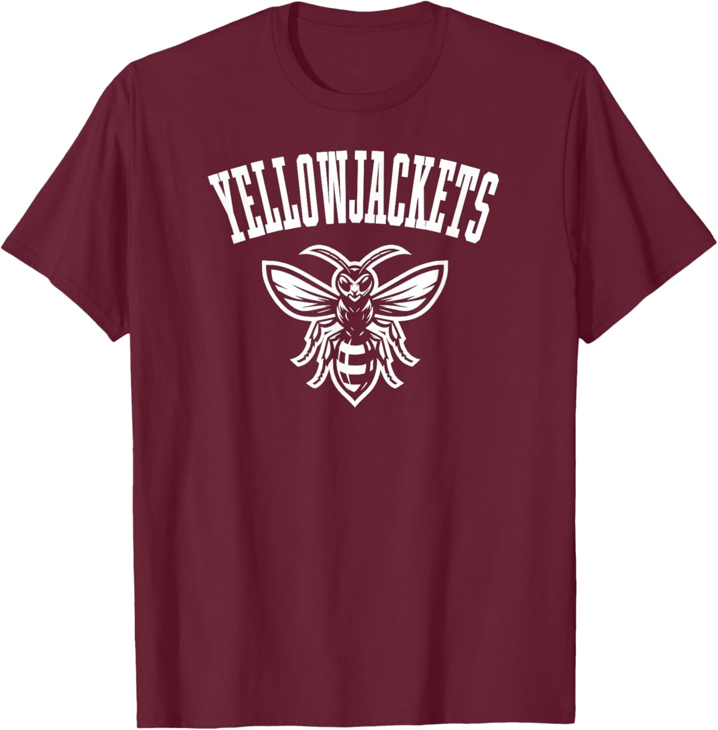 Yellowjackets Mascot for Players and Fans White Print T-Shirt - T-Shirt | Maroon