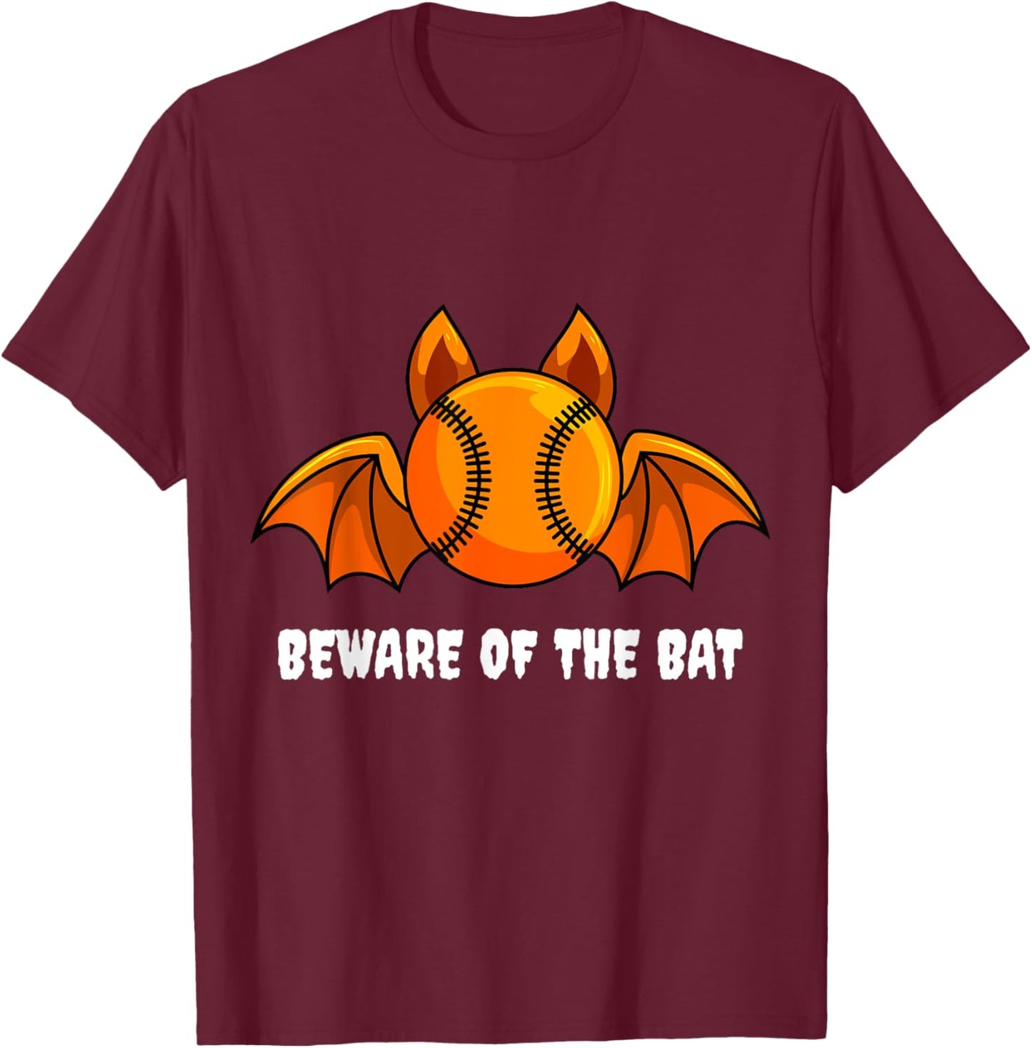 Beware Of The Bat Halloween Baseball Player Lover Softball T-Shirt - T-Shirt | Maroon
