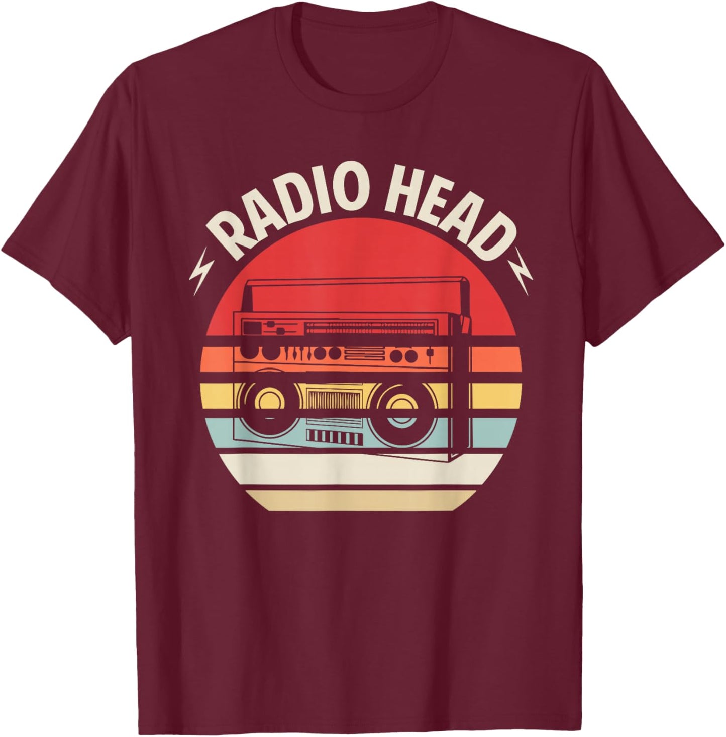 Retro Vintage Radio Head T-Shirt - T-Shirt | Maroon