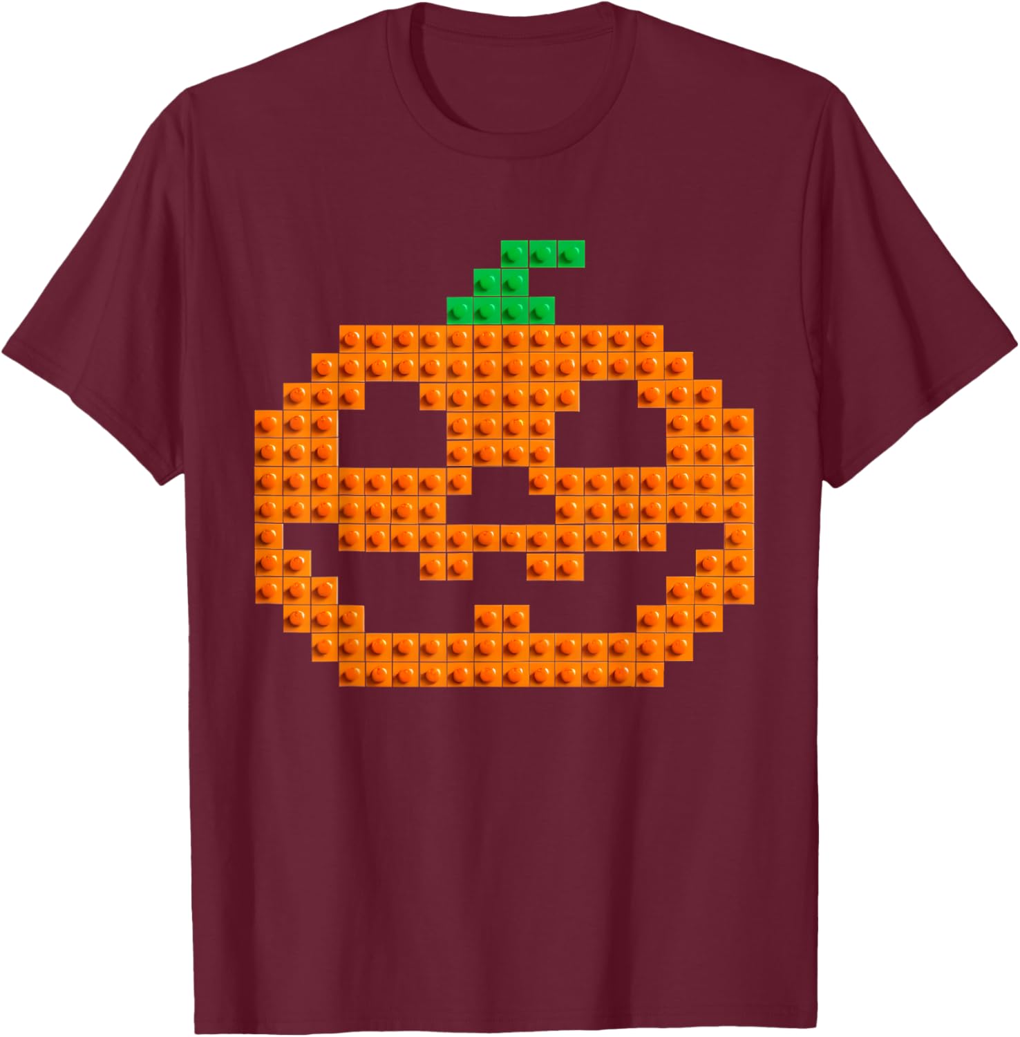 Halloween Master Builder Pumpkin Brick Building Block Boys T-Shirt - T-Shirt | Maroon