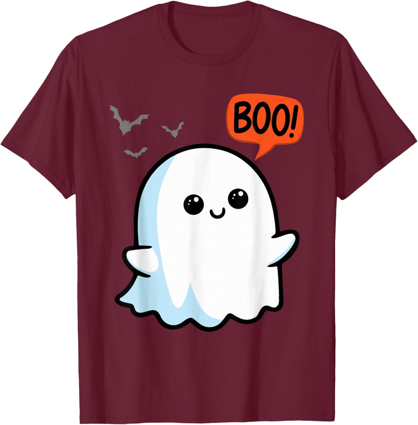 Ghost Saying Boo Spooky Halloween Cute toddler boys girls T-Shirt - T-Shirt | Maroon