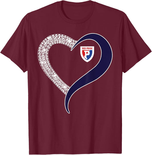 Plainfield Quakers Logo Diamond Heart HS T-Shirt - T-Shirt | Maroon