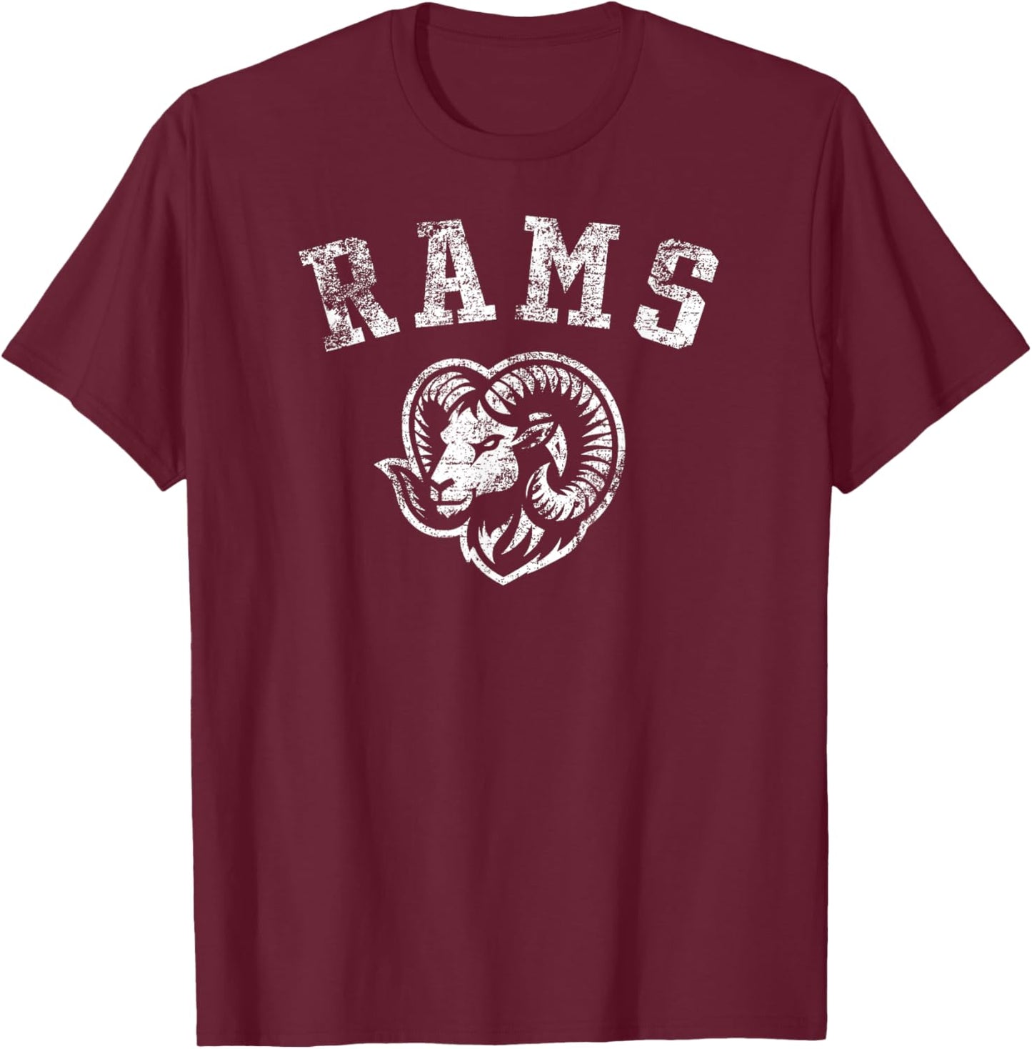 Rams Mascot for Elementary, Middle, and High Schools Aged T-Shirt - T-Shirt | Maroon