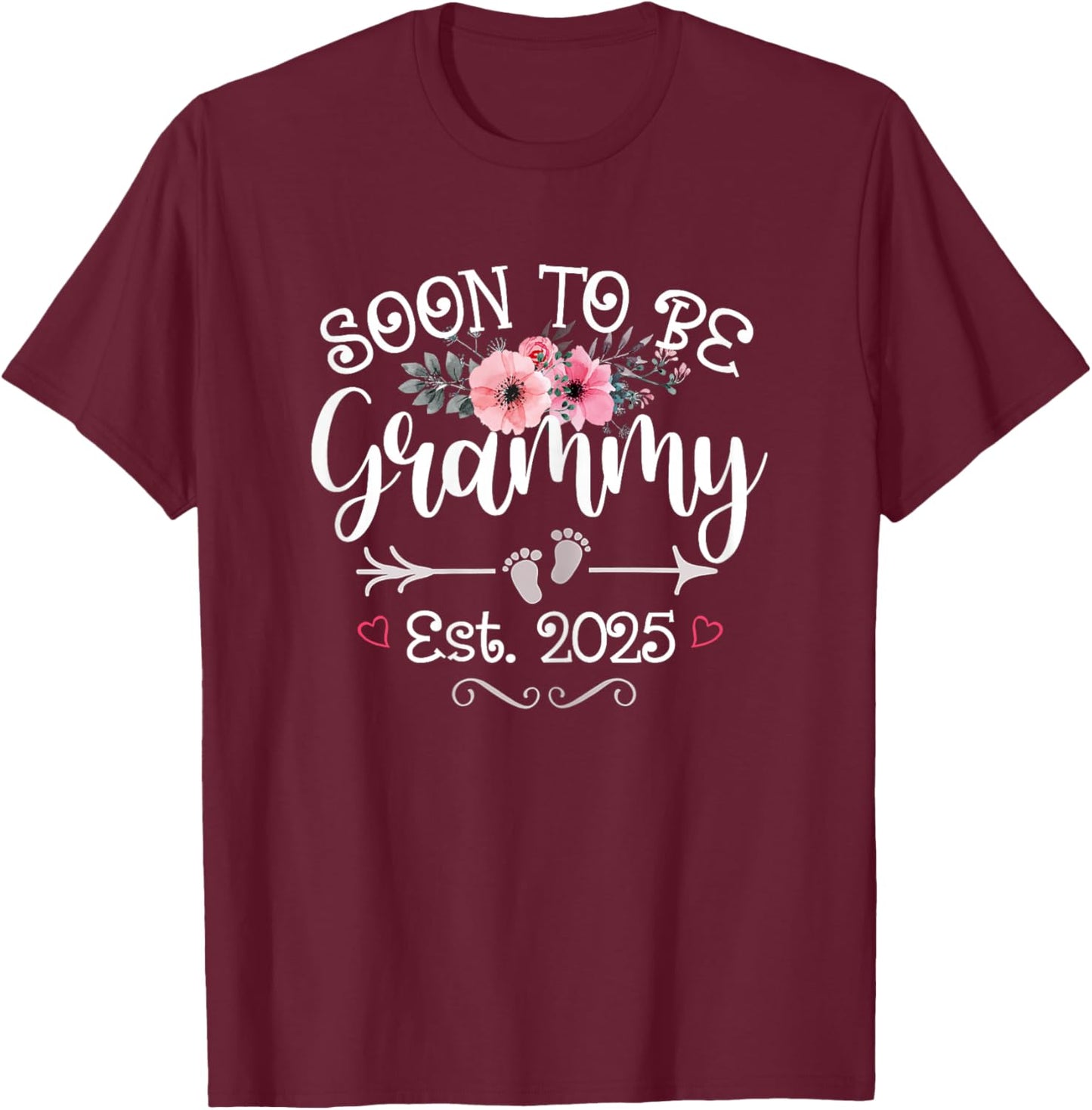 Soon To Be Grammy 2025 Mother's Day First Time Mom Pregnancy T-Shirt - T-Shirt | Maroon