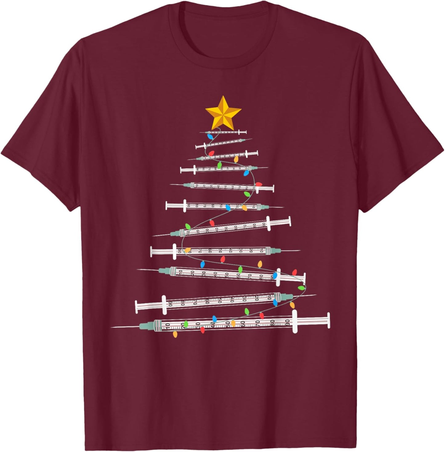 Botox Dealer Christmas Tree Aesthetic Nurse Injector Botox T-Shirt - T-Shirt | Maroon