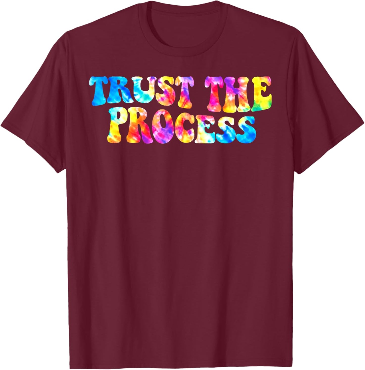 Gym Trust The Process Motivational Quote Workout T-Shirt - T-Shirt | Maroon