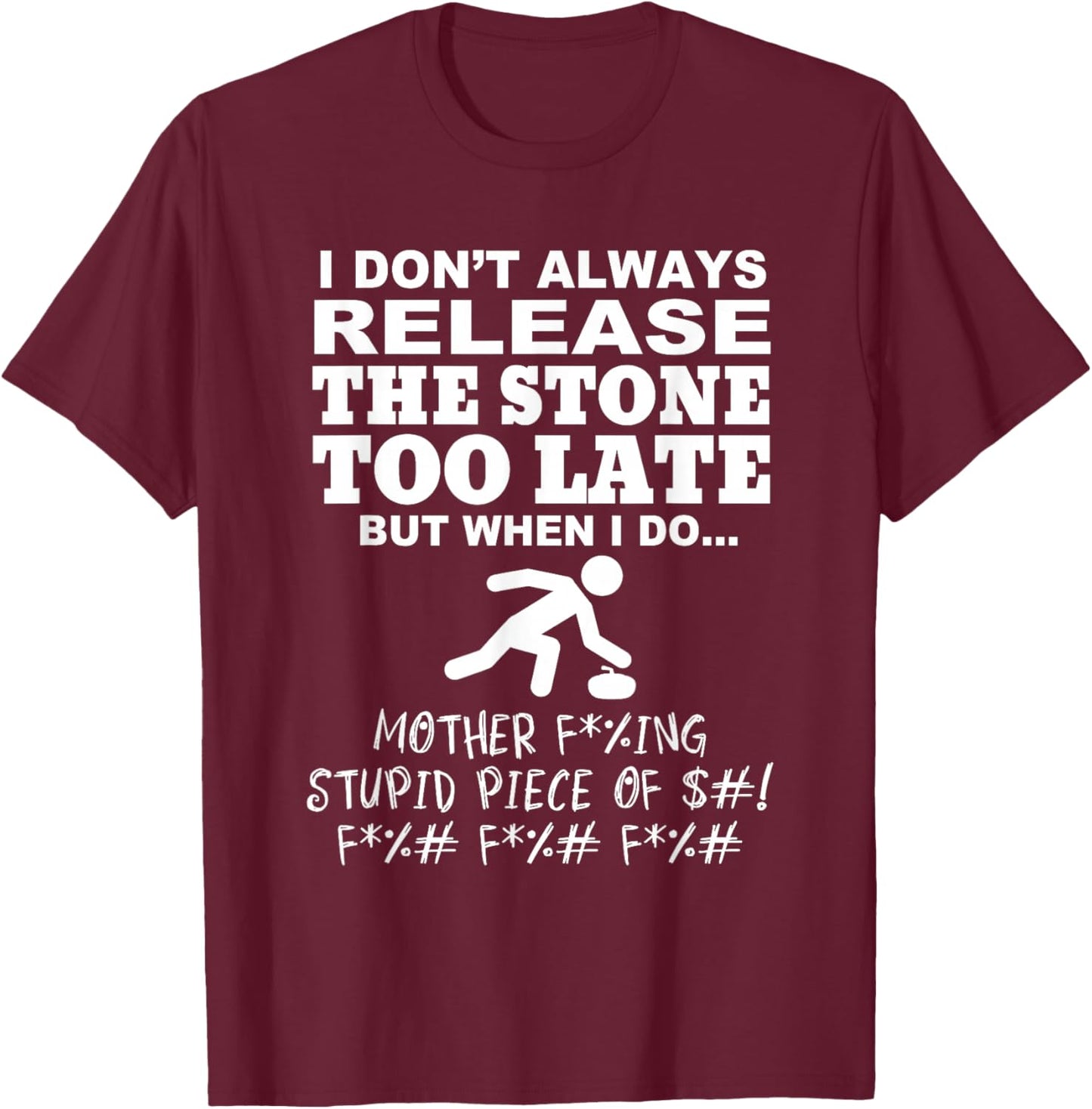 Curling Funny Curling sport T-Shirt - T-Shirt | Maroon