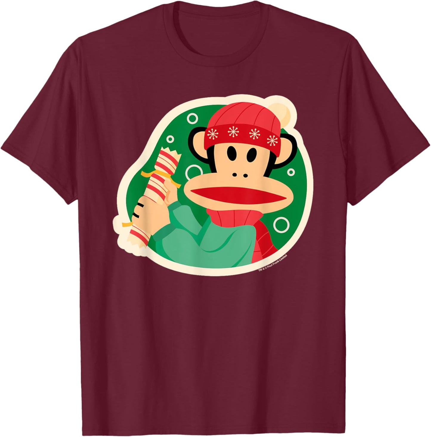 Paul Frank Julius Monkey Christmas Cracker T-Shirt - T-Shirt | Maroon