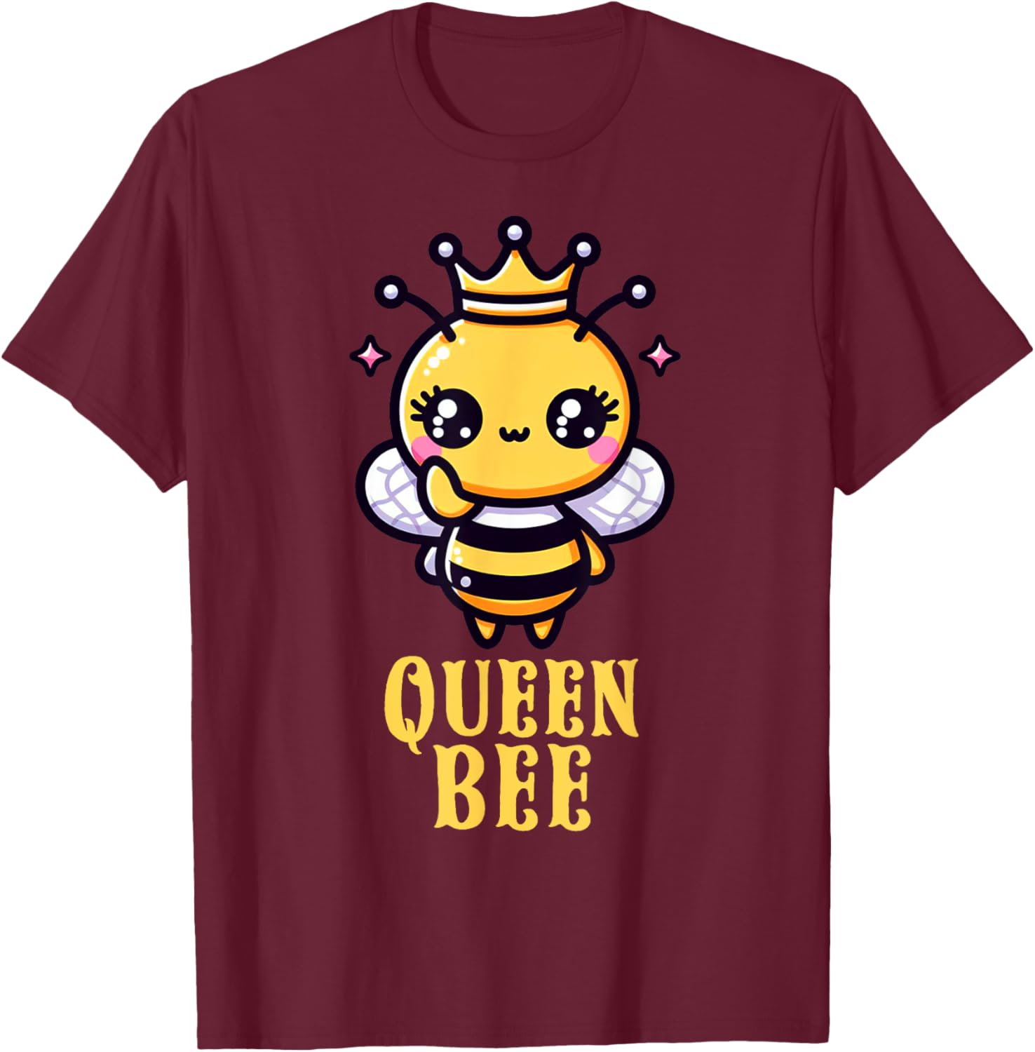Queen Bee Crown Women Men Girls Honey Hive Bee Keeper Bee T-Shirt - T-Shirt | Maroon